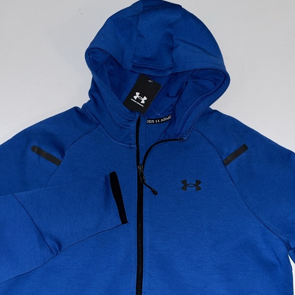 M UA Unstoppable Fleece Full-Zip Jacket 1379806 Under Armour Mens blue $110 - Picture 3 of 12